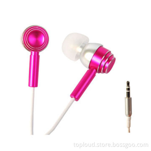 Zipper Earphones for Girls, In-ear with Microphone, Heavy Bass Sound, Metal Design